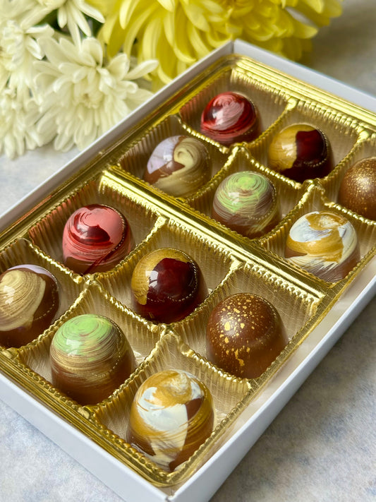 12-Piece Box of Gourmet Chocolate Bonbons